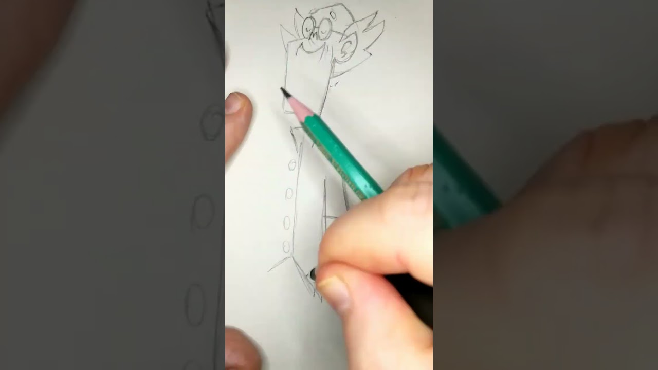 SKETCHING PROFESSOR MOSHIMO FROM ROBOTBOY 