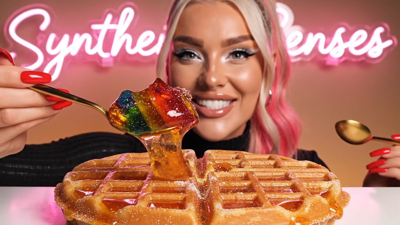 Let´s eat magical GUMMY FOOD  together! 🧸🍰  -Satisfing Relaxing ASMR .  #satisfying #ai  #mukbang