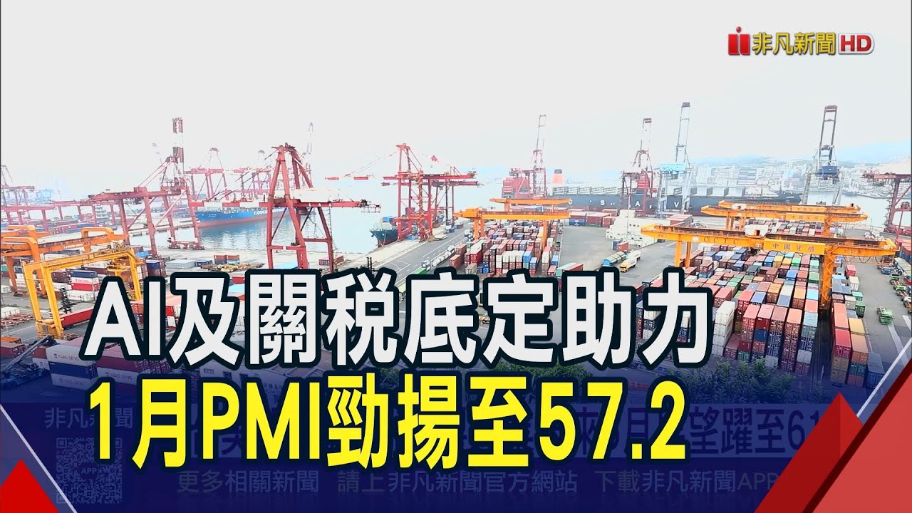 台美關稅振信心!六大產業全面回溫...中經院1月PMI升至57.2%創逾3年來最快擴張速度 ｜非凡財經新聞｜20260202