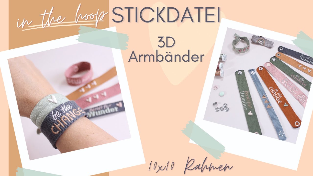 ITH Stickdatei - 3D Armbänder // Resteverwertung // Handmadebyanni