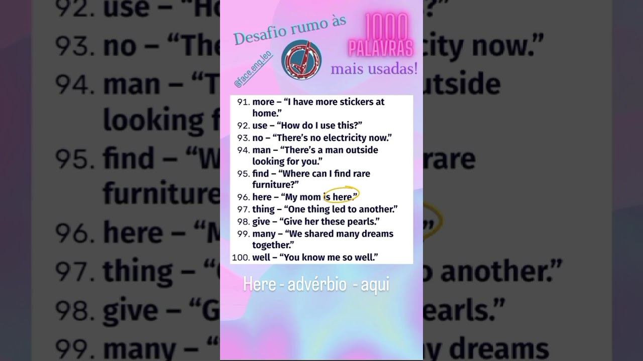 91 a 100! 10% já foi...