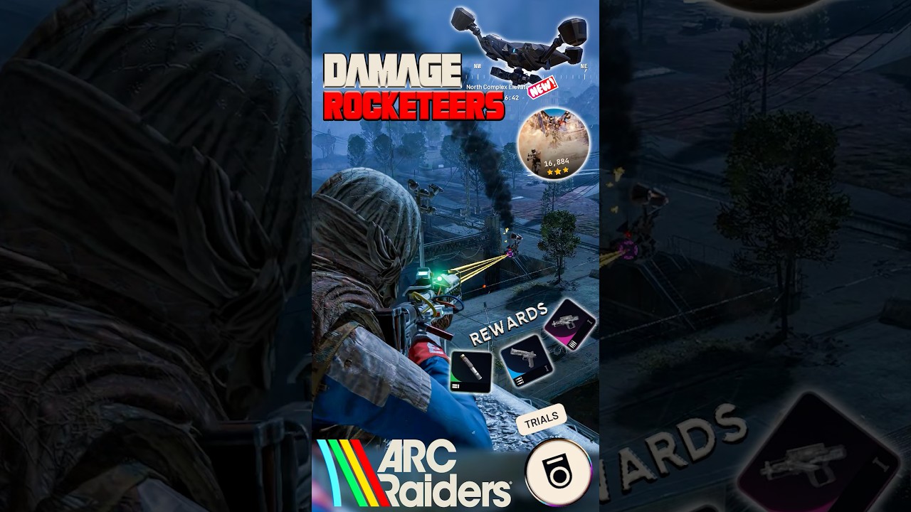 Max score for the Damage Rocketeers trial in Arc Raiders 🫡 #arcraiders #arcraiderstips #gaming