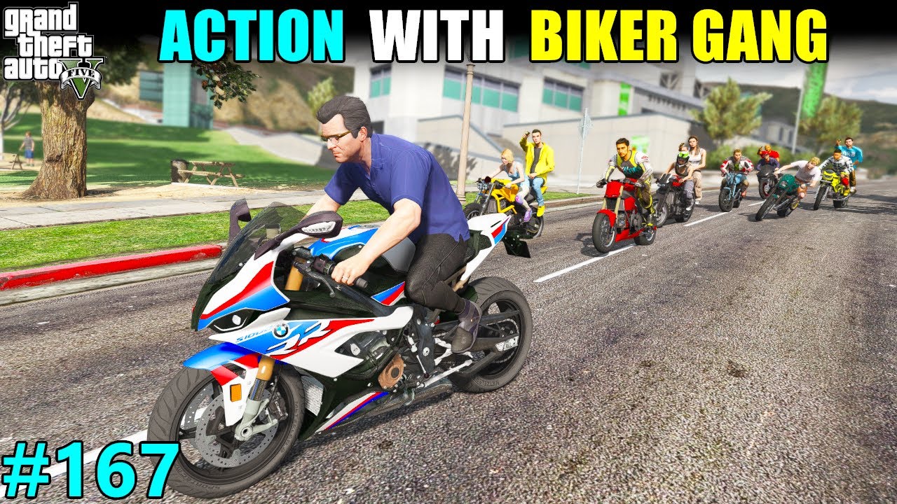 ACTION WITH BIKER GANG IN CITY | GTA 5 GAMEPLAY #167