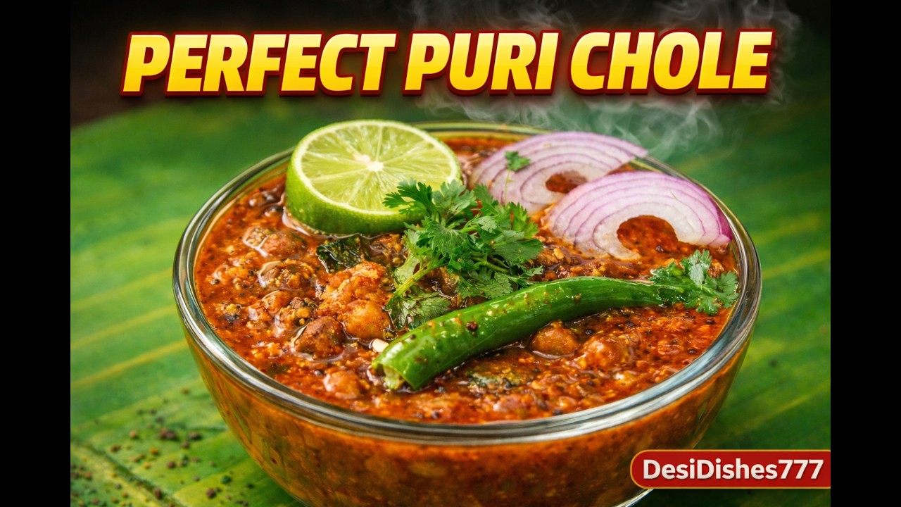 Puri Kosam Perfect Chole Curry Recipe | చీనా చోలే కర్రీ | Street Style Chole for Puri  DesiDishes777