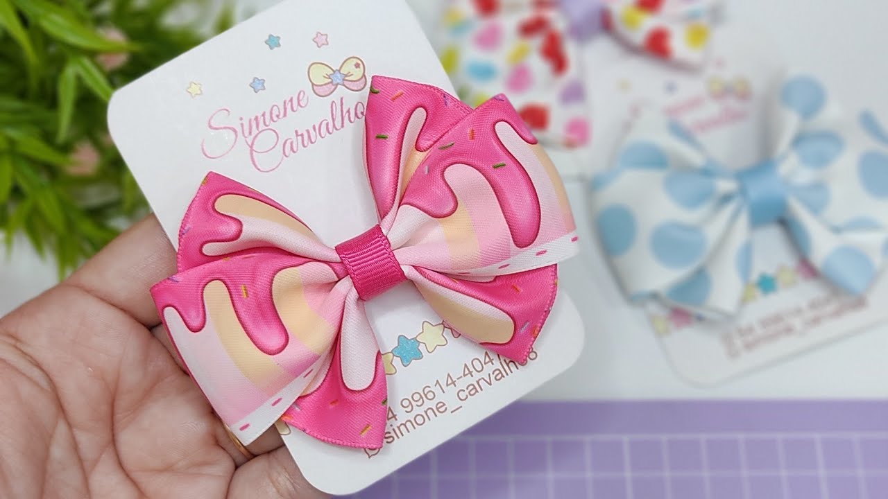 Laço com Fita Estampada - Laço Candy 🎀
