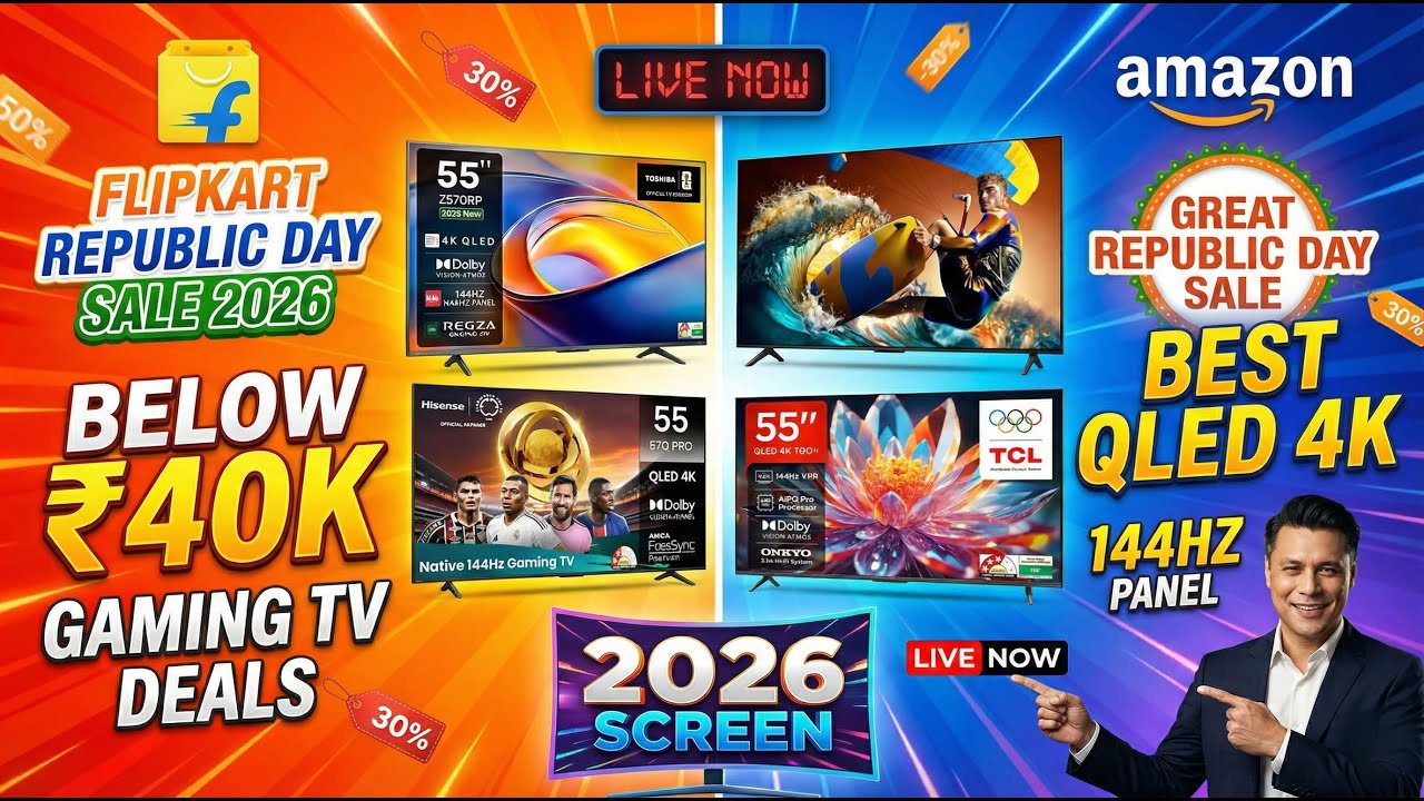 Best Gaming TV Deals below 40K | Flipkart and Amazon Republic Day Sale 2026
