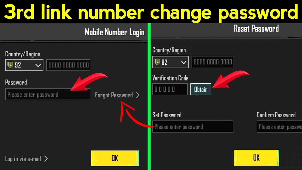 how to change 3rd link in game password in pubg mobile | change password by link mail | pubg mobile