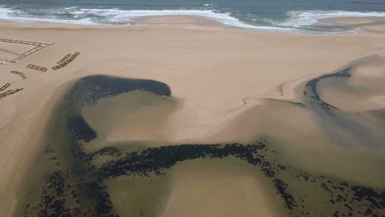 Lagoa de Albufeira drone footage after storms 2026