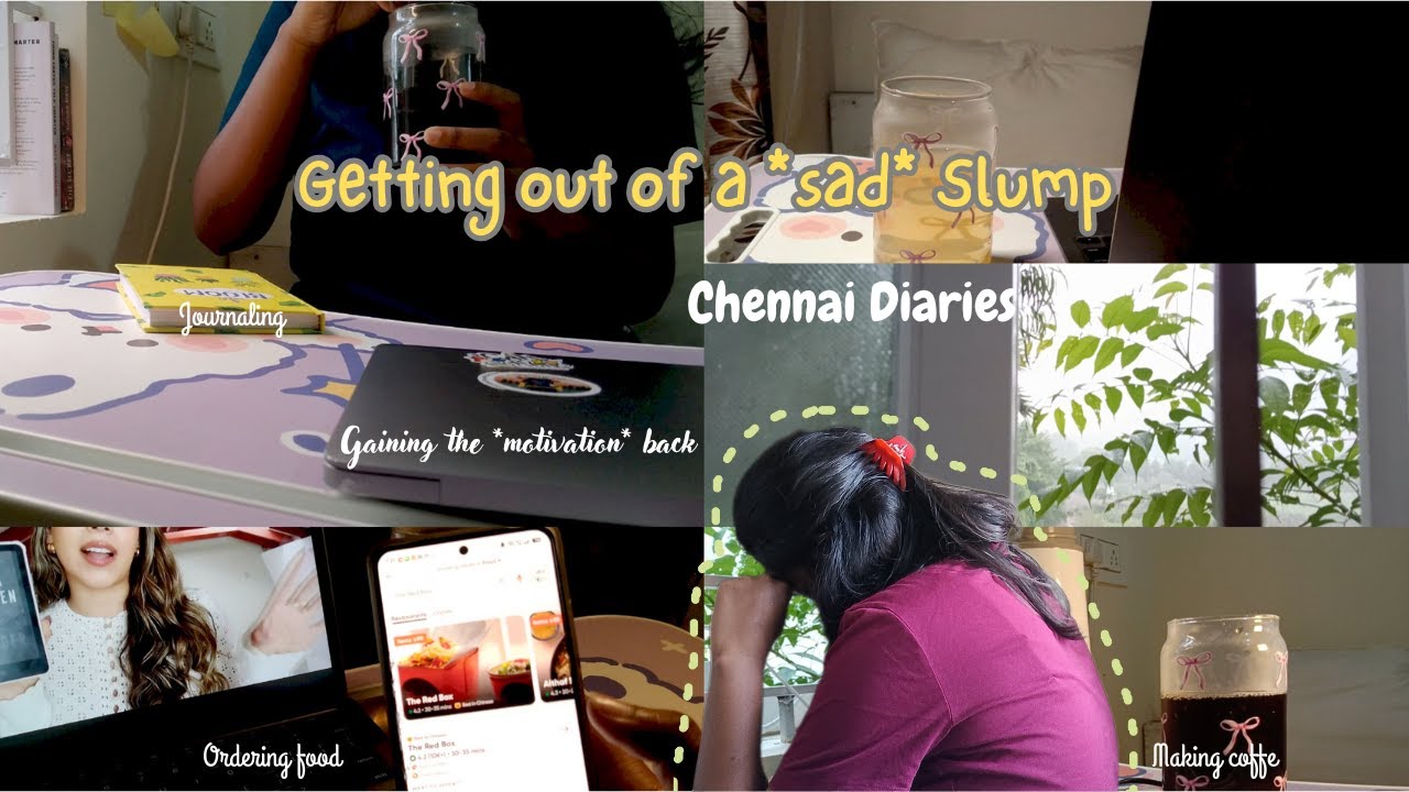 Getting out of a *sad* slump | Journaling,Scrolling pinterest, Making coffee & tea, skincare
