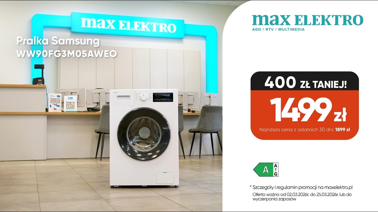 Mega promocja! | Niezawodna pralka Samsung WW90FG3M05AWEO