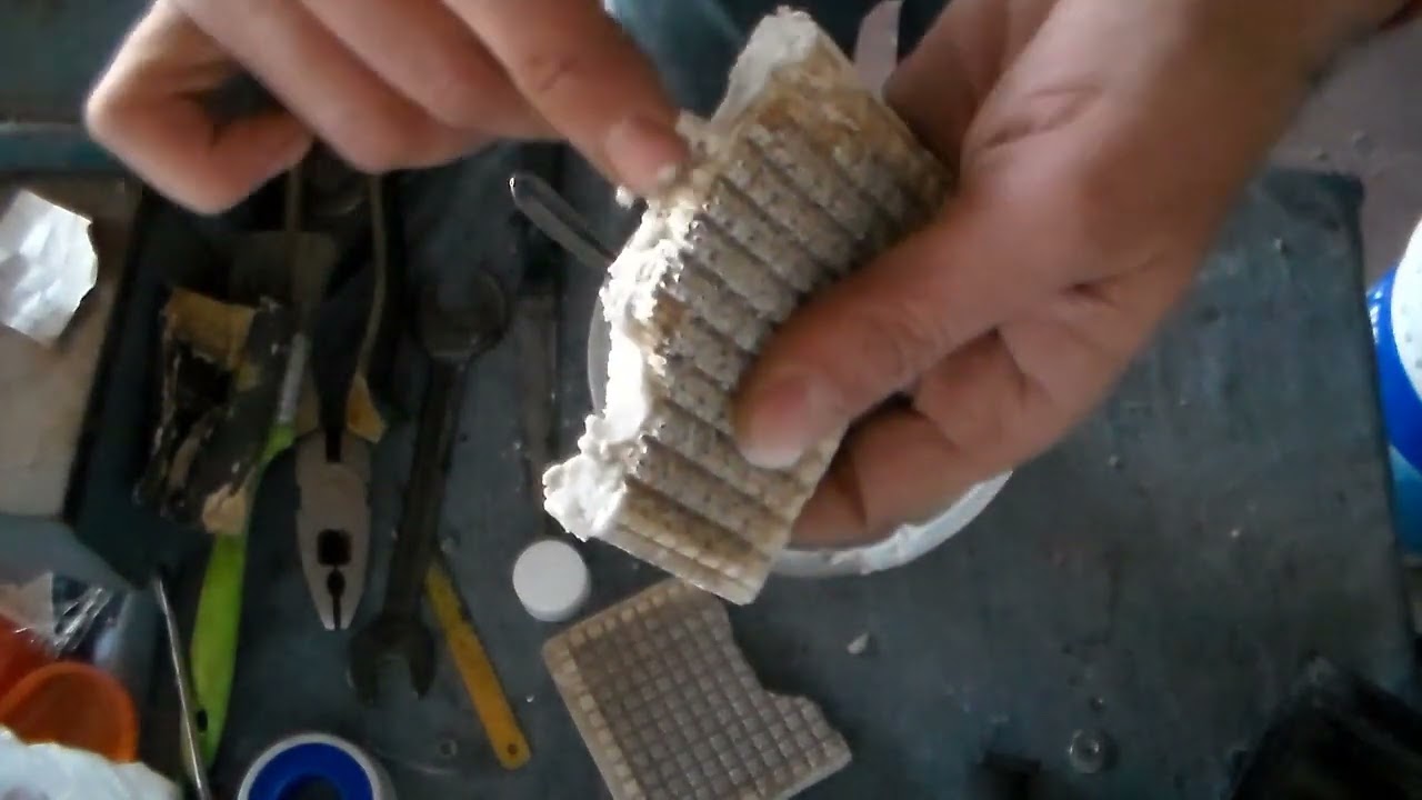 estufa tipo pantalla a gas reparada con silicato de sodio
