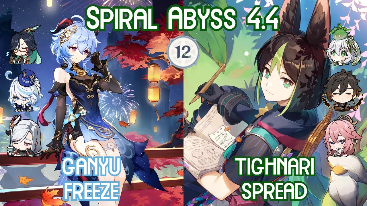 Master Disciple Ganyu Freeze & Tighnari Spread - Spiral Abyss 4.4 Floor 12 Full Star Clear