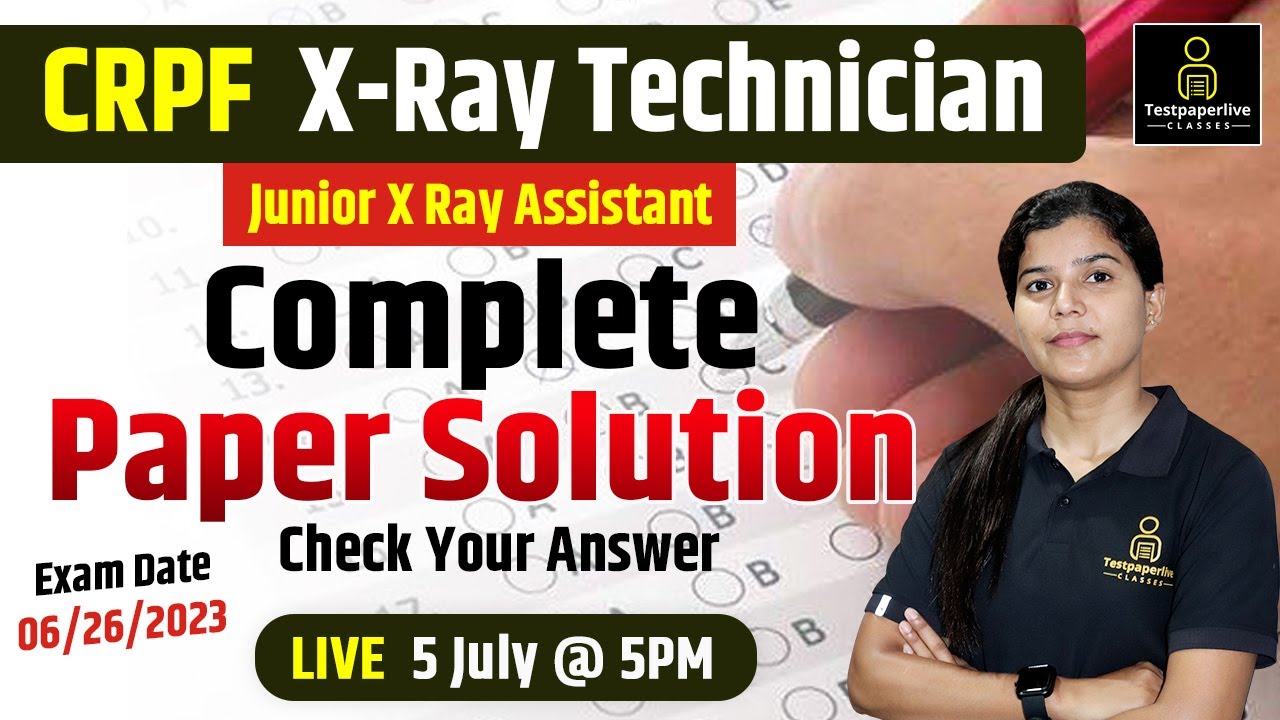 CRPF X-Ray Technician Exam Paper Solution || Complete Analysis & Answer Key || Damini Ma'am