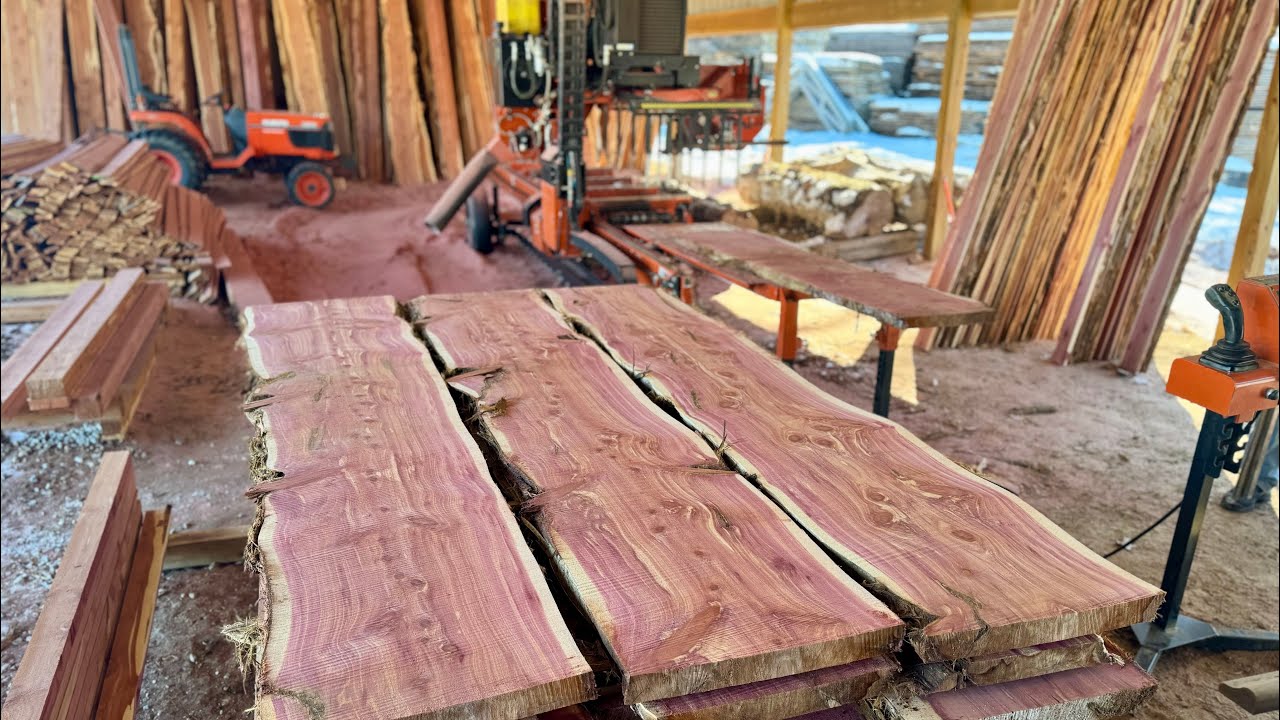 Battling the Cold Cutting Live Edge Cedar
