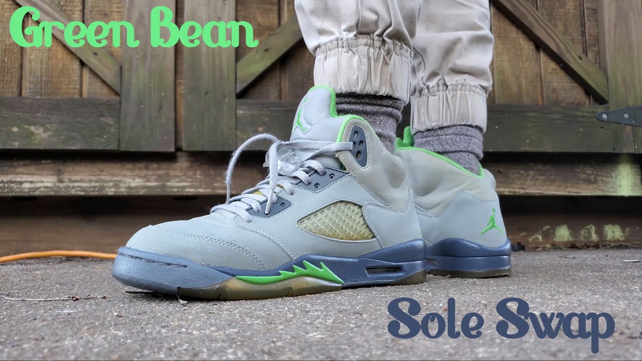 2006 Jordan 5 Green Bean Sole Swap