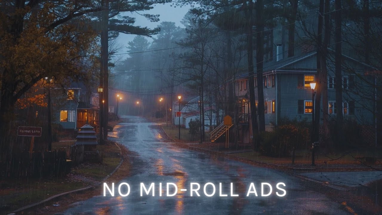 Forest Lane 🌲 Rain Sounds For Sleeping — Small Town Ambience