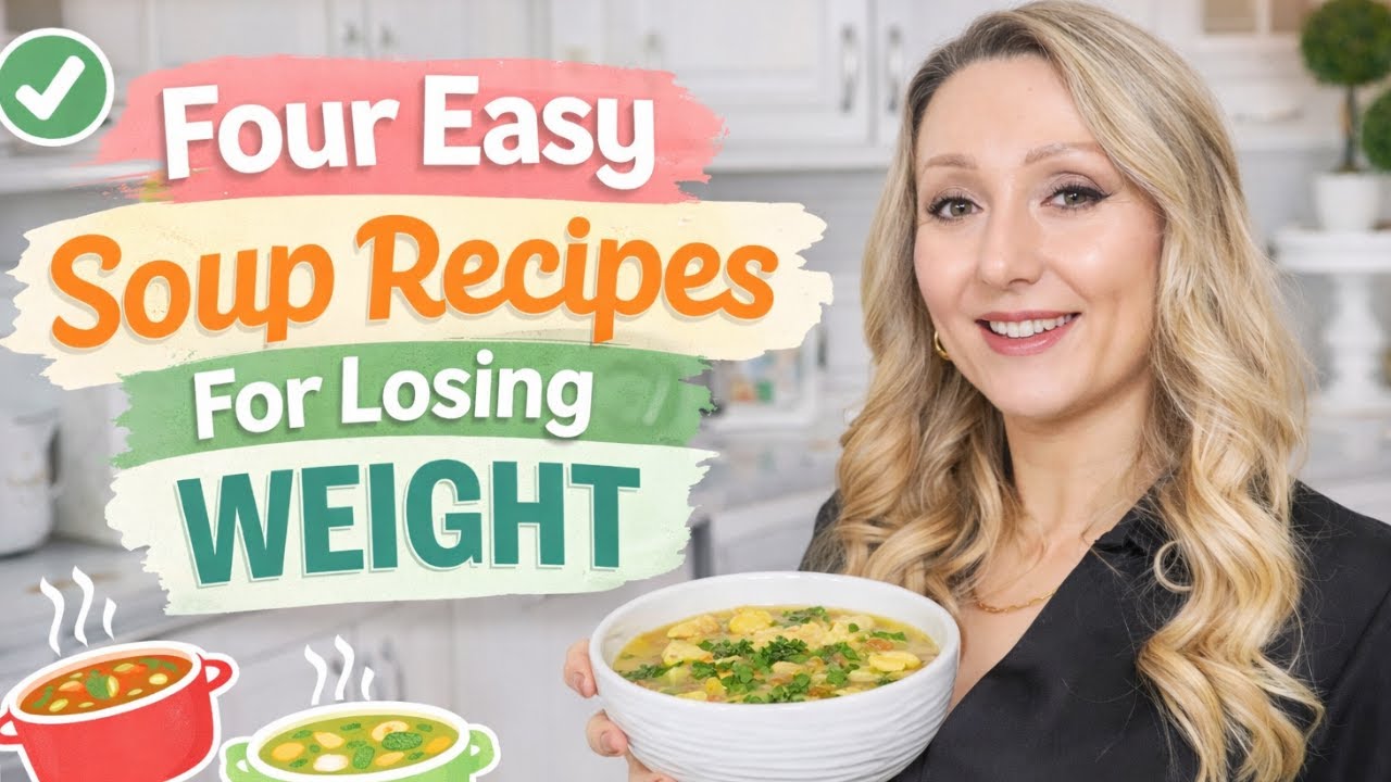 Four Easy Soup Recipes for Losing Weight | Under 200 kcal each per serving