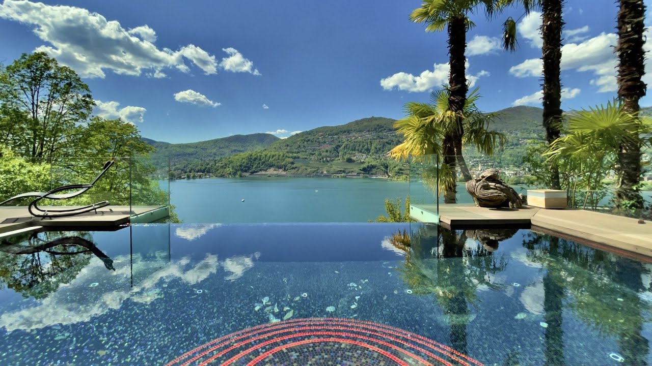 Moderne Luxusvilla mit Blick auf den Luganersee in Montagnola, Tessin, Schweiz, zu verkaufen