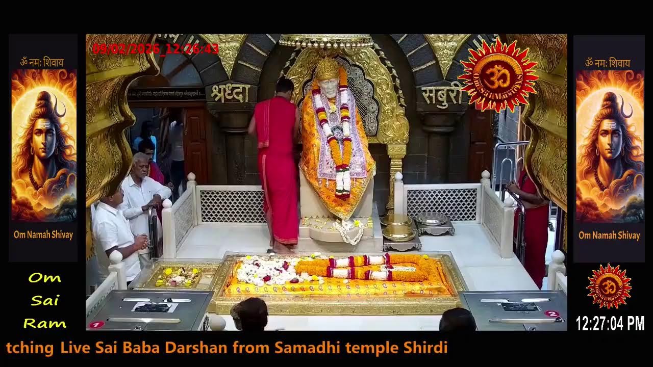 Sai Baba Darshan Live Today || 09 FEB 2026 || MONDAY || MORNING