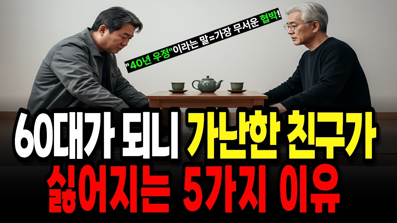 60에 접어드니 가난한 친구가 싫어지는 5가지 이유 I 노후에 이것이 가난한 친구를 멀리해야 하는 현실적인 이유 | 노후사연 | 시니어사연 |  오디오북 |