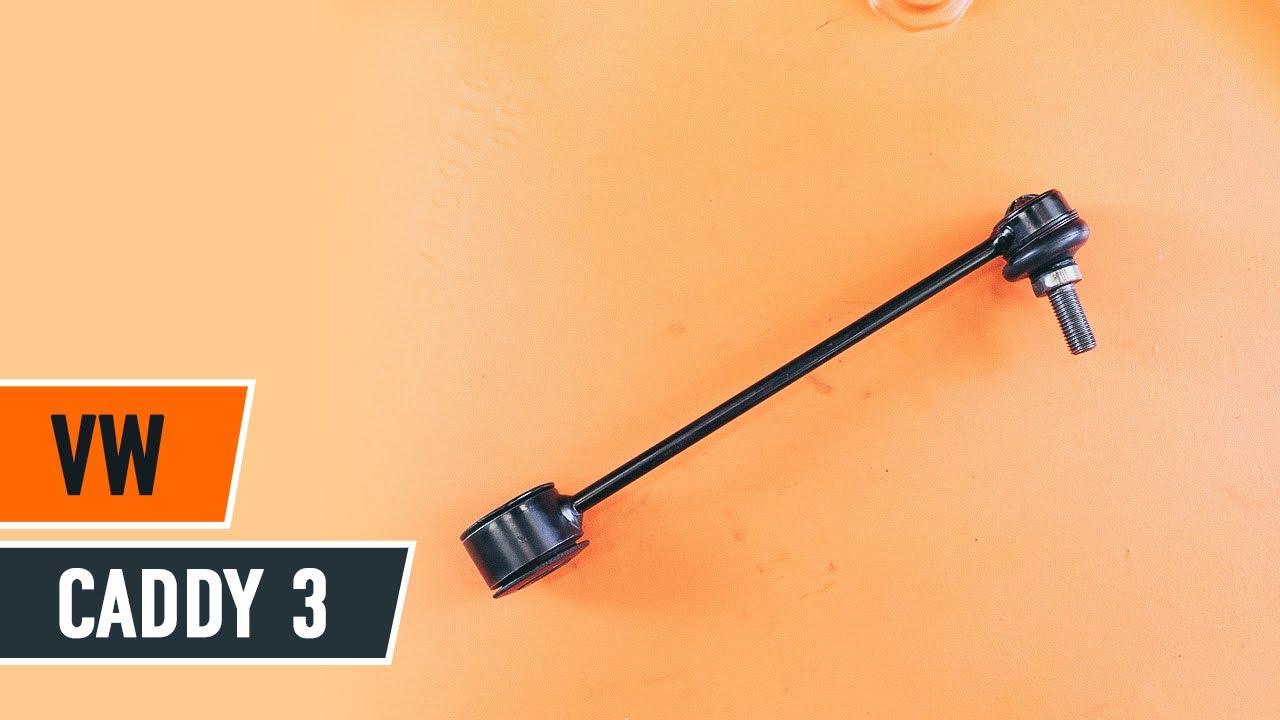 How to change rear anti roll bar link on VW CADDY 3 Van [TUTORIAL AUTODOC]