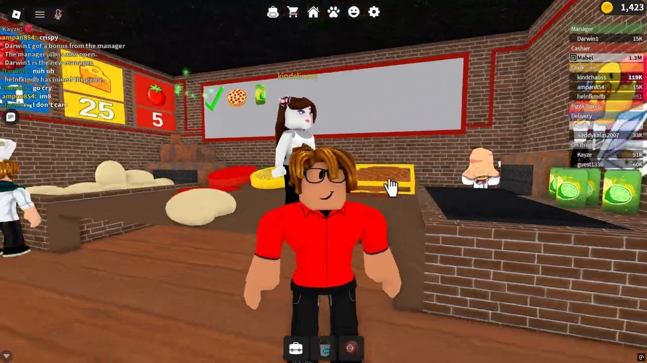playing work at a pizza place