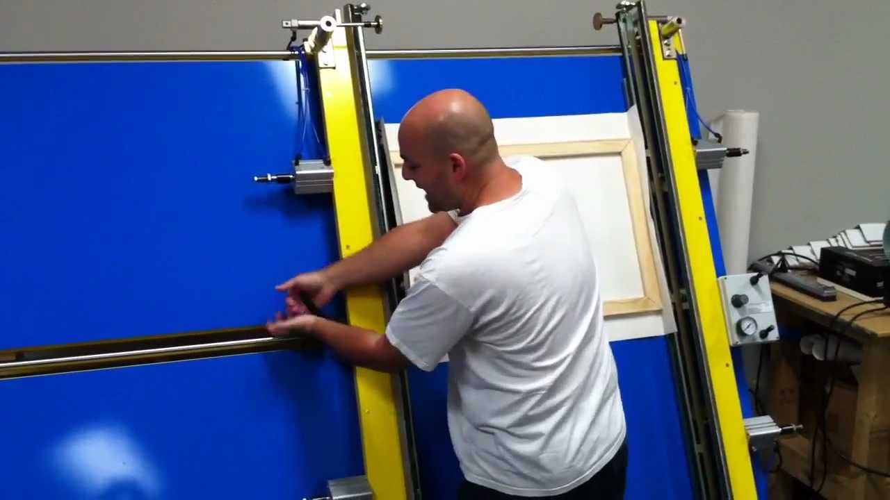 Stretching Canvas Giclee on Stretch Master Machine by Gapp Engineering