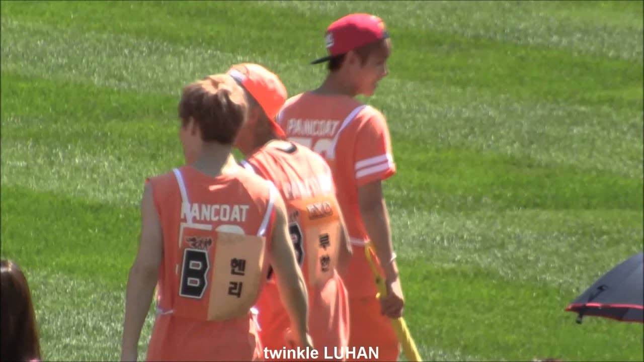 130903 아육대 EXO LUHAN focus  세훈 100m 예선 응원하는 exo