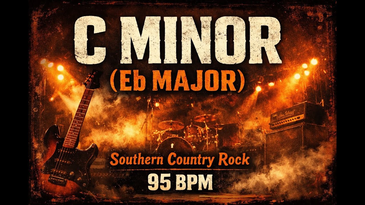 Southern Country Rock Guitar Backing Track in C Minor Eb Major – 95 BPM