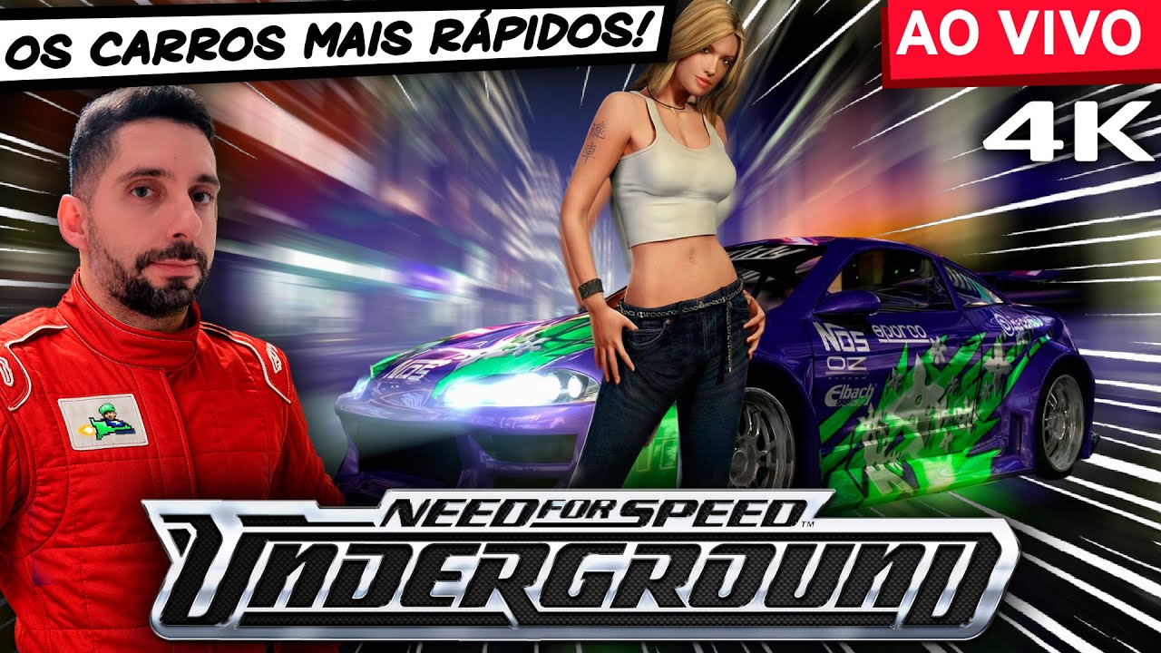 🔴 GRÁFICOS LINDOS em 4K! Need for Speed Underground: Jogando no HARD Até Zerar! (Ao Vivo)