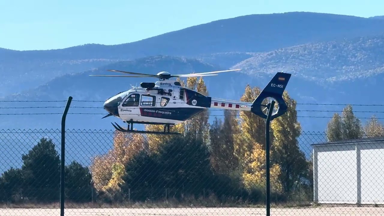 Police Mission Takeoff! Mossos d'Esquadra H135 (EC-NSI) Launches Drug Surveillance in the Pyrenees.