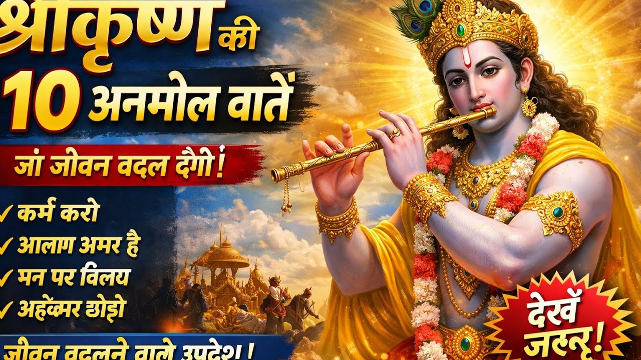 श्री कृष्णा की 10 ऐसी बातें जो जीवन में लाएंगे बदलाव ll🙏🏼🙏🏼 #krishna #trending #motivate #viral #new