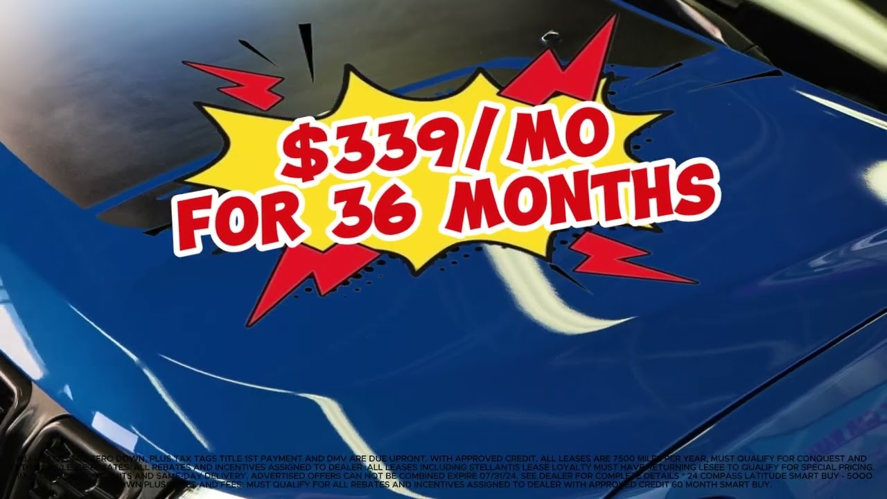 LEASE A NEW 24 JEEP COMPASS - ONLY $339 !!