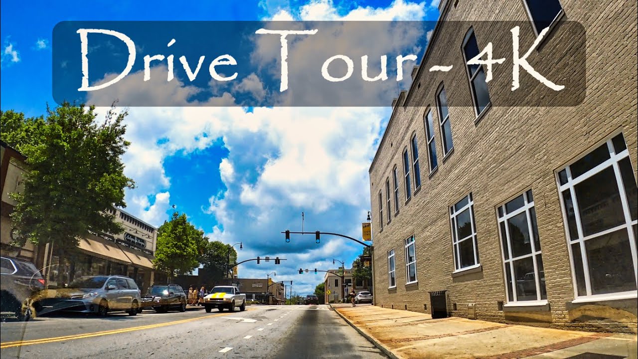 Driving Throughout Carrollton, Georgia & UWG College - 4K
