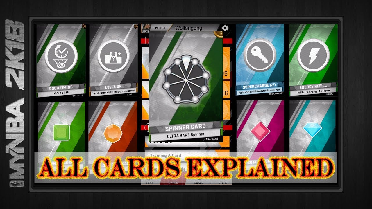 MyNBA2k18 - All Types of Cards Explained - Focus Supercharged Pro Spinner & More