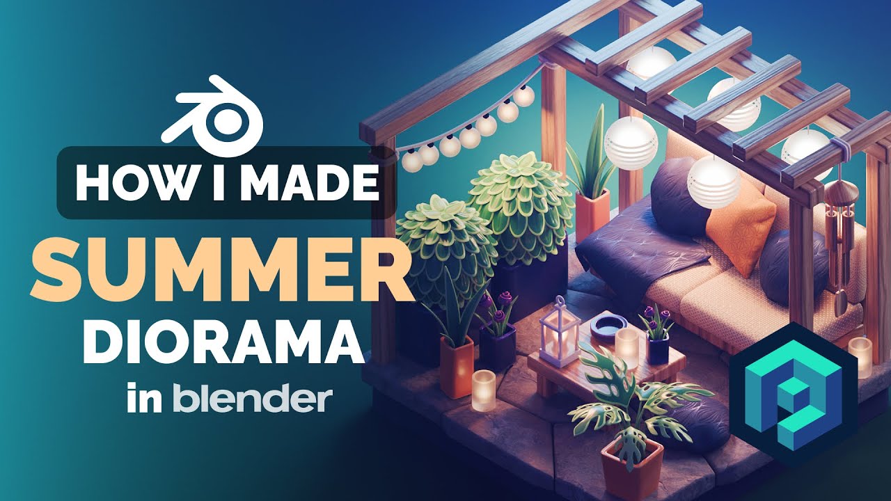 Summer Patio Diorama in Blender - 3D Modeling Process | Polygon Runway