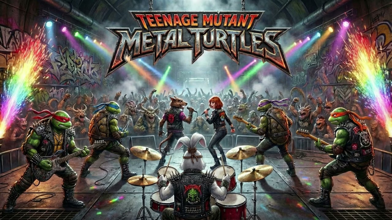 Teenage Mutant Metal Turtles: Duet Remix! A New AI Metal Cover of the TMNT Theme Song!