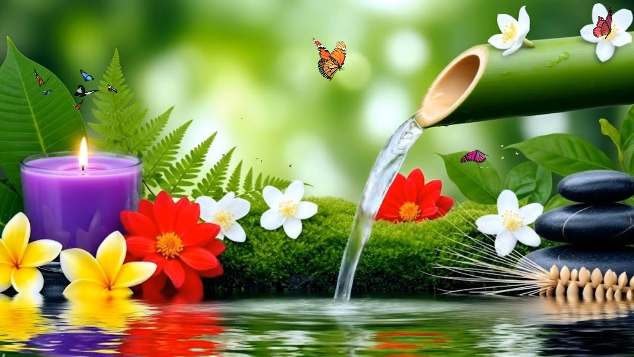Stress Relief & Heal Mind 🌿 With Relaxing Piano Music & Bamboo Water Sounds | Sleep Well