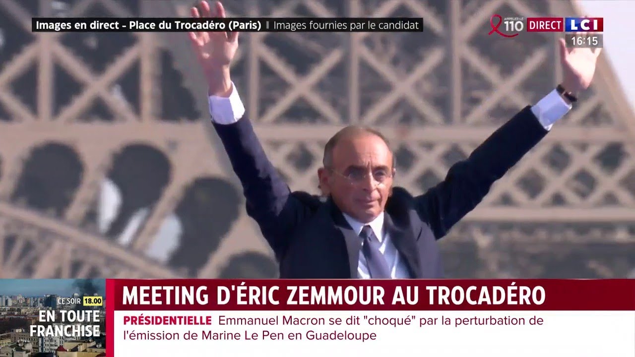 Le meeting d'Eric Zemmour au trocadéro en Replay