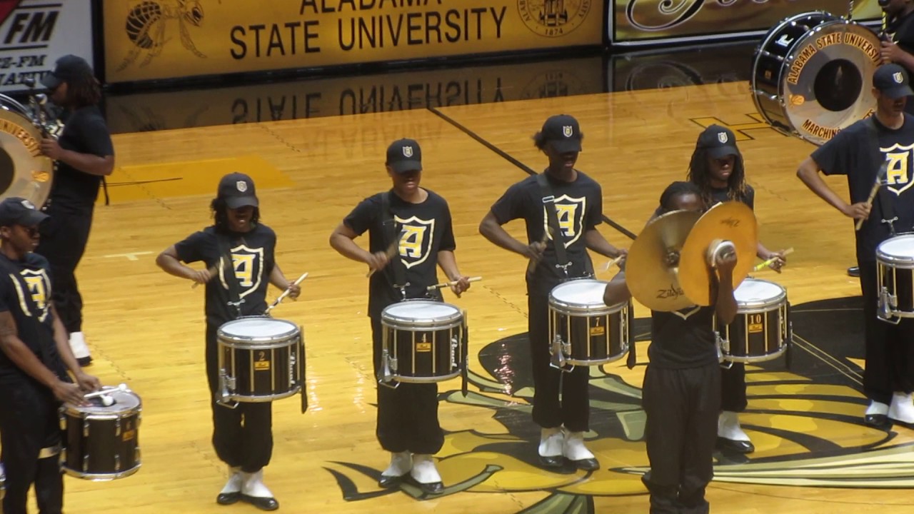 Alabama State Mighty Marching Hornets Percussion Drumline Section Halftime Show vs Alabama A&M