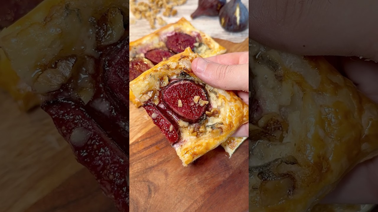 HOJALDRE DE HIGOS Y QUESO AZUL &iexcl;Pru&eacute;balo antes de que termine la temporada! #receta #postre