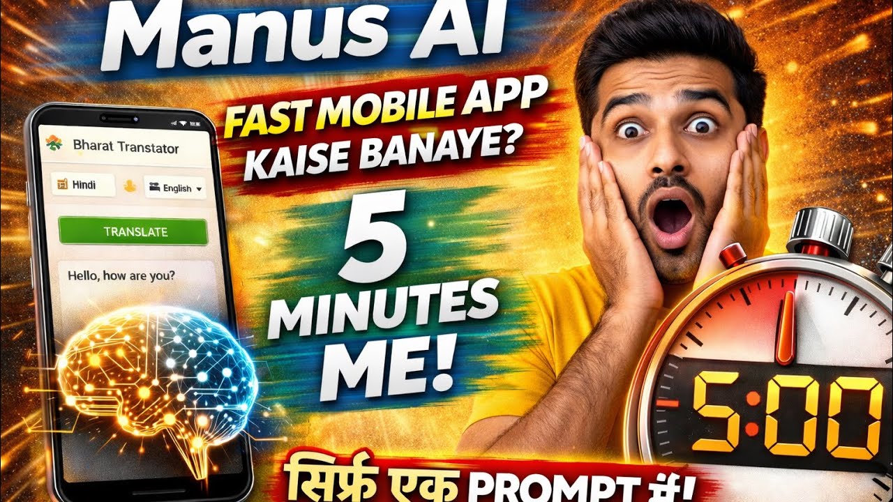 No Coding Needed 😱 Create a Mobile App in 5 Minutes | Manus AI