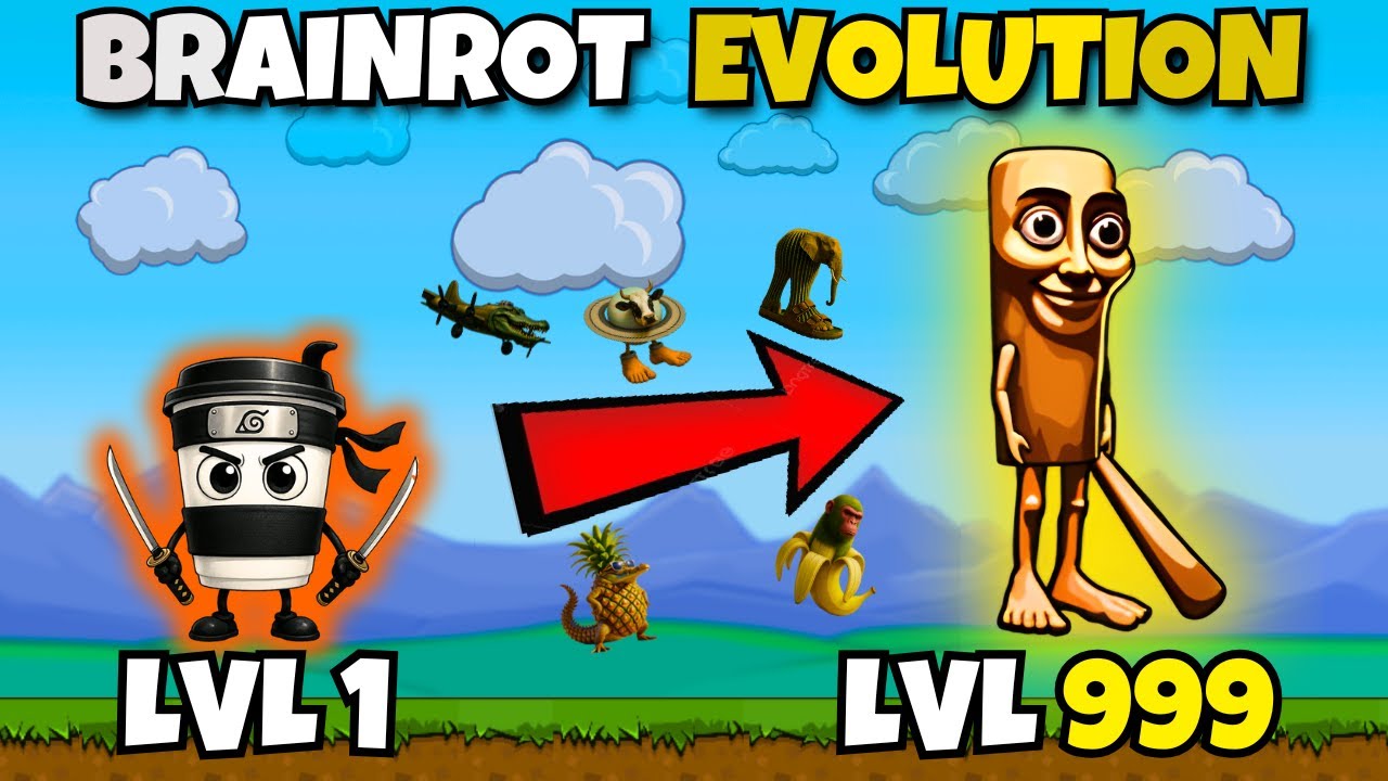 Brainrot Evolution in EvoWorld.io 🤯 | From Level 1 to Max