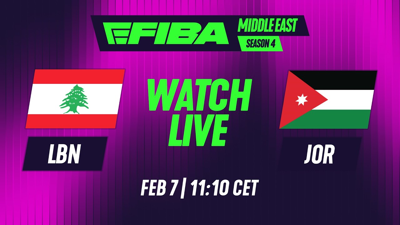 LEBANON vs JORDAN | Clean Feed | eFIBA Middle East S4 Finals