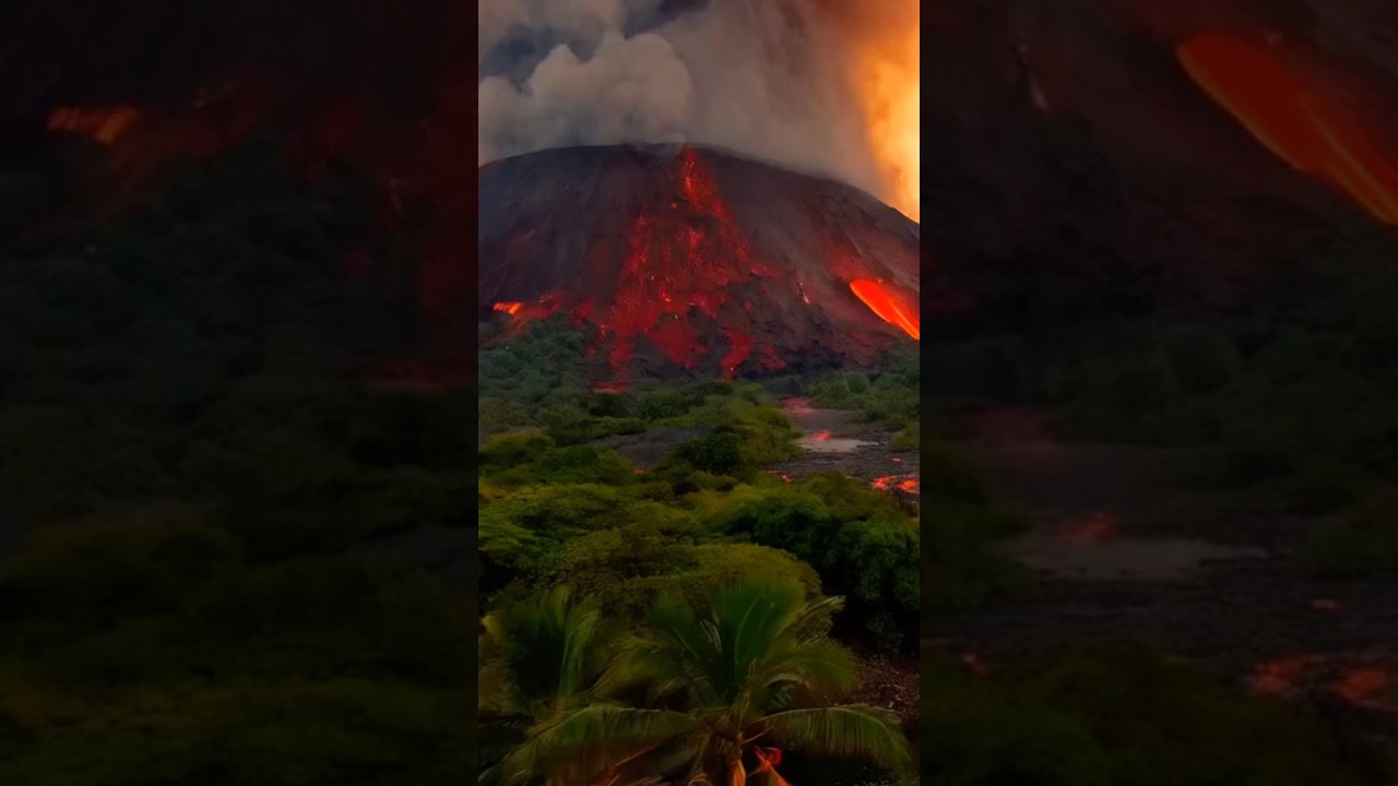 Sublime Volcano Erupts with Lava Flow #ai #aiart #volcano #volcanoeruption #lava #naturelovers