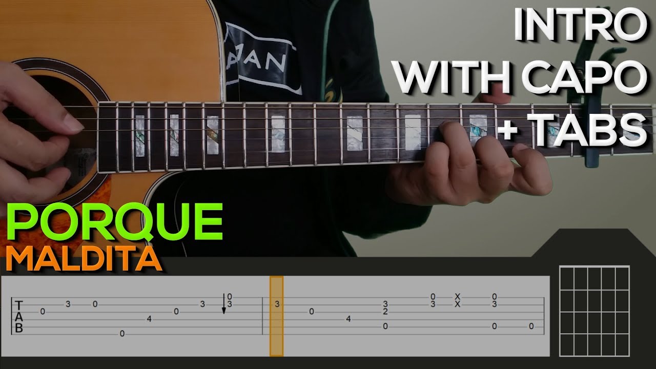 Maldita - Porque Guitar Tutorial [INTRO + TABS]