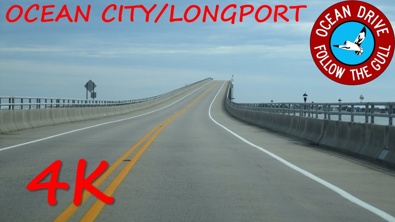 ⁴ᴷ Ocean City-Longport Toll Bridge (Ocean Drive) southbound [4K VIDEO]