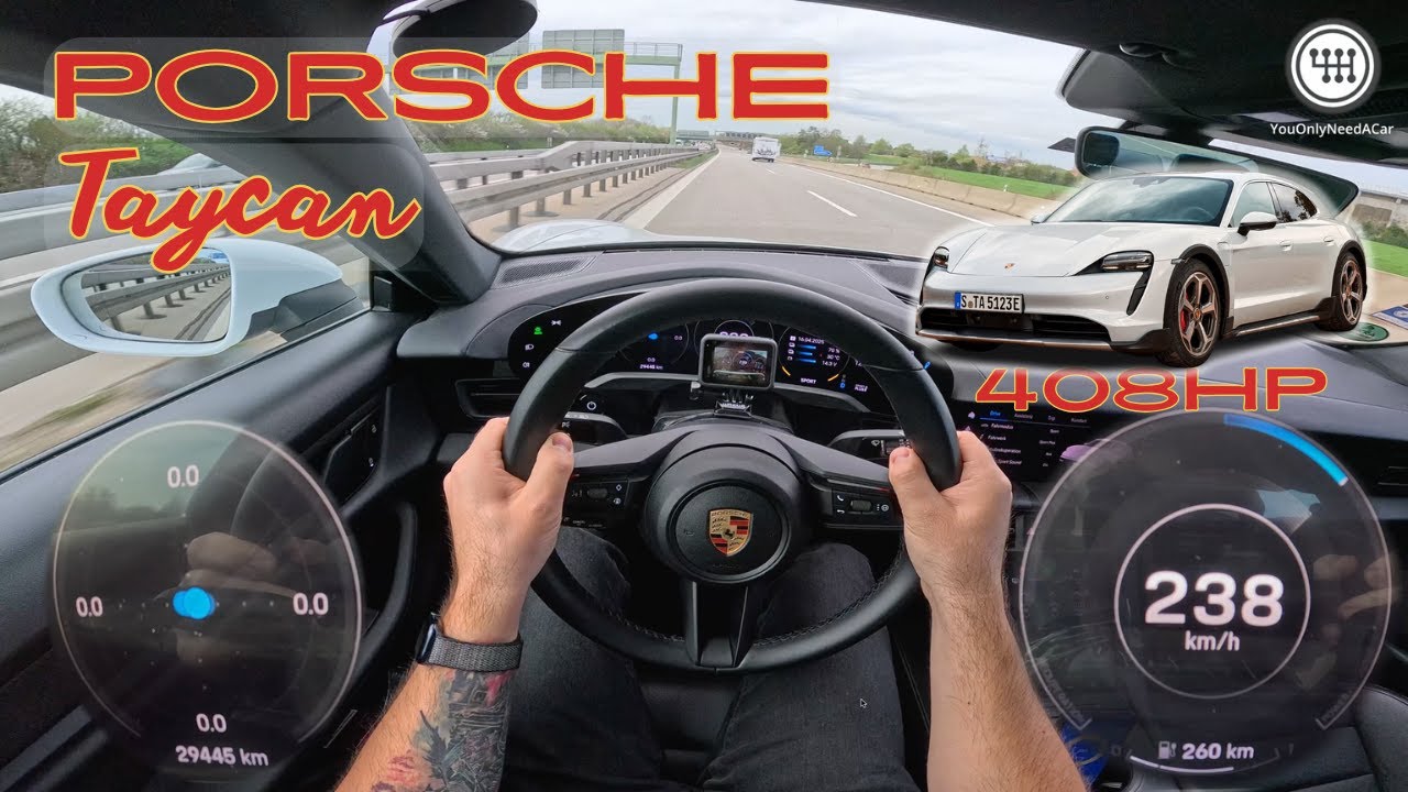 2024 Porsche Taycan (408Hp) POV Top Speed Drive on the GERMAN AUTOBAHN