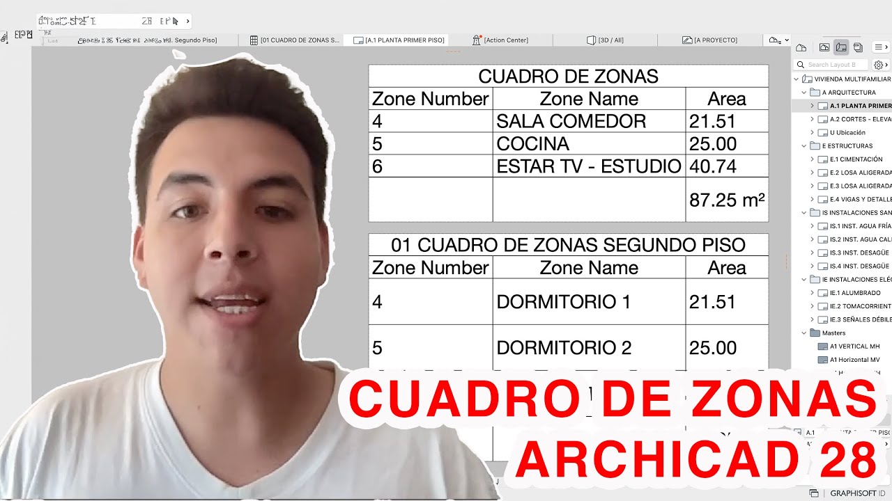 🟧Crea un CUADRO DE ZONAS en Archicad 28 / 100% fácil💚#architecture #archicad28