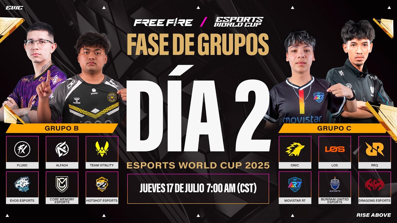 Día 2 – Fase Eliminatoria Grupos B vs C | Esports World Cup | FFWS LATAM 2025